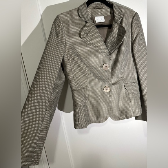 Akris Punto cotton taupe/white dot blazer - size 8 - Picture 3 of 12